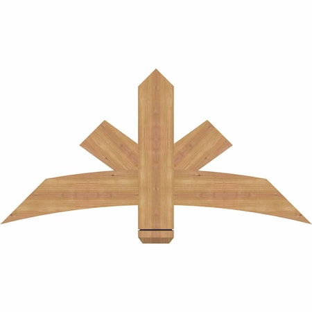 Ekena Millwork Alberta Smooth Timber Gable Bracket, Western Red Cedar, 48"W x 24"H x 1 1/2"D x 5 1/2"F, 12/12 Pitch GBW048X24X0206ALB00SWR